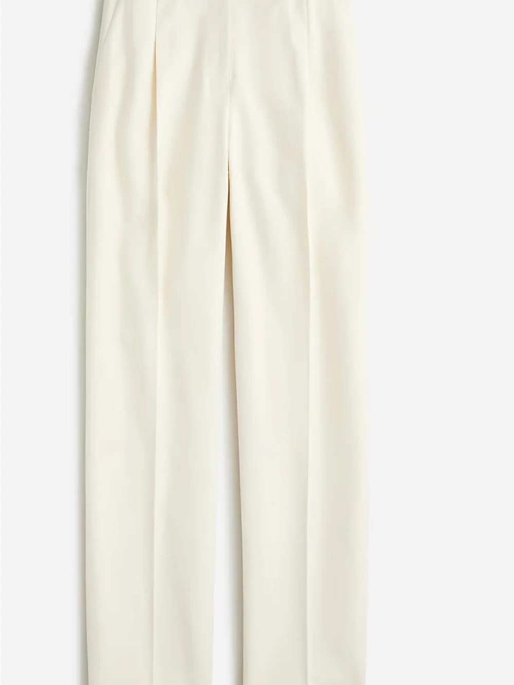 High-Rise Wide-Leg Cream Pants